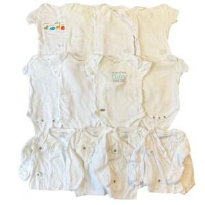 Carter’s Baby Bodysuits 0-3M Short Sleeve 8-pack | 4 Long Sleeve Blouses White